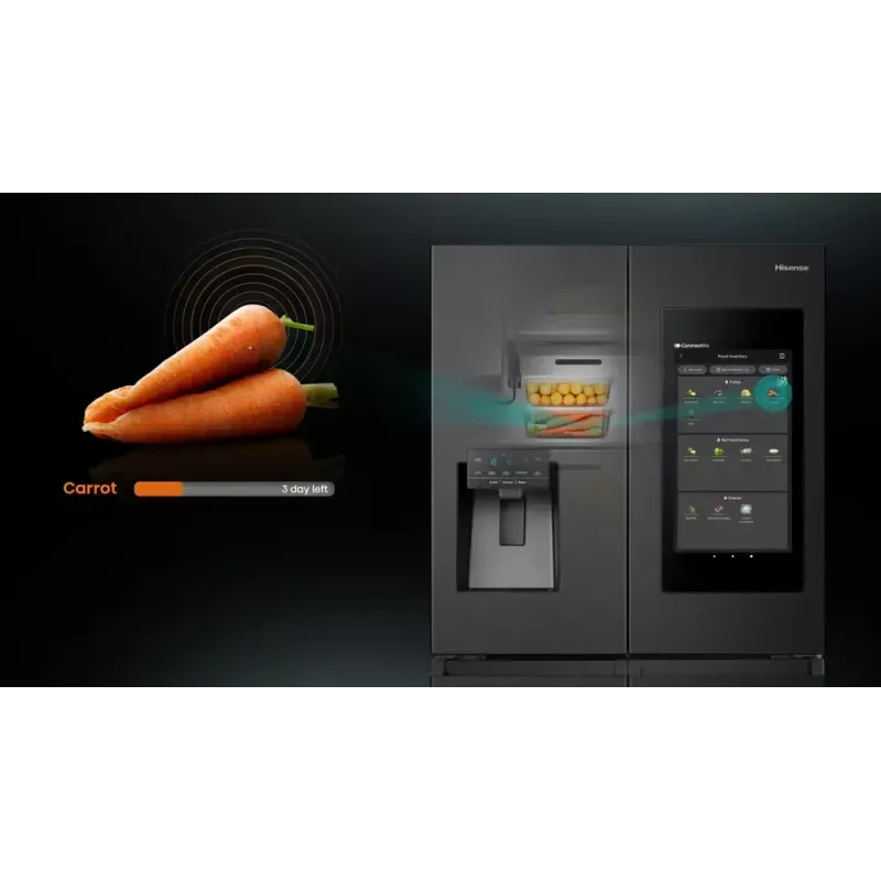 Hisense RQ760N4IFE frigorífico combi multipuerta, de libre instalación, frigorífico 345 l, congelador 232 l, dispensador de agua/hielo, 178,5 cm, clase energética E, negro