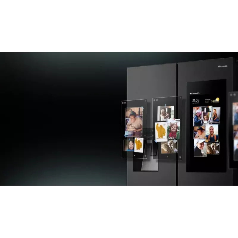 Hisense RQ760N4IFE frigorífico combi multipuerta, de libre instalación, frigorífico 345 l, congelador 232 l, dispensador de agua/hielo, 178,5 cm, clase energética E, negro