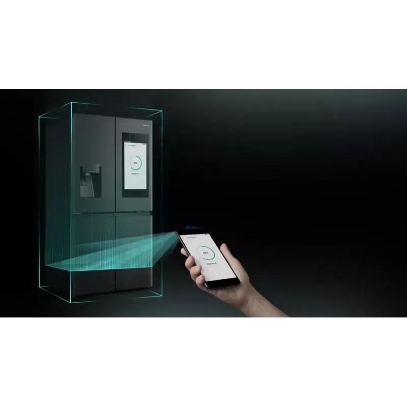 Hisense RQ760N4IFE frigorífico combi multipuerta, de libre instalación, frigorífico 345 l, congelador 232 l, dispensador de agua/hielo, 178,5 cm, clase energética E, negro