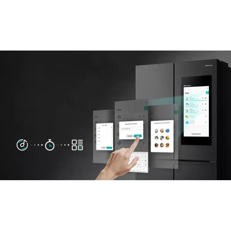 Hisense RQ760N4IFE frigorífico combi multipuerta, de libre instalación, frigorífico 345 l, congelador 232 l, dispensador de agua/hielo, 178,5 cm, clase energética E, negro