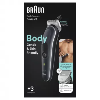 Braun BodyGroomer Recortador corporal 5 BG5340, con tecnología SkinShield y 2 accesorios