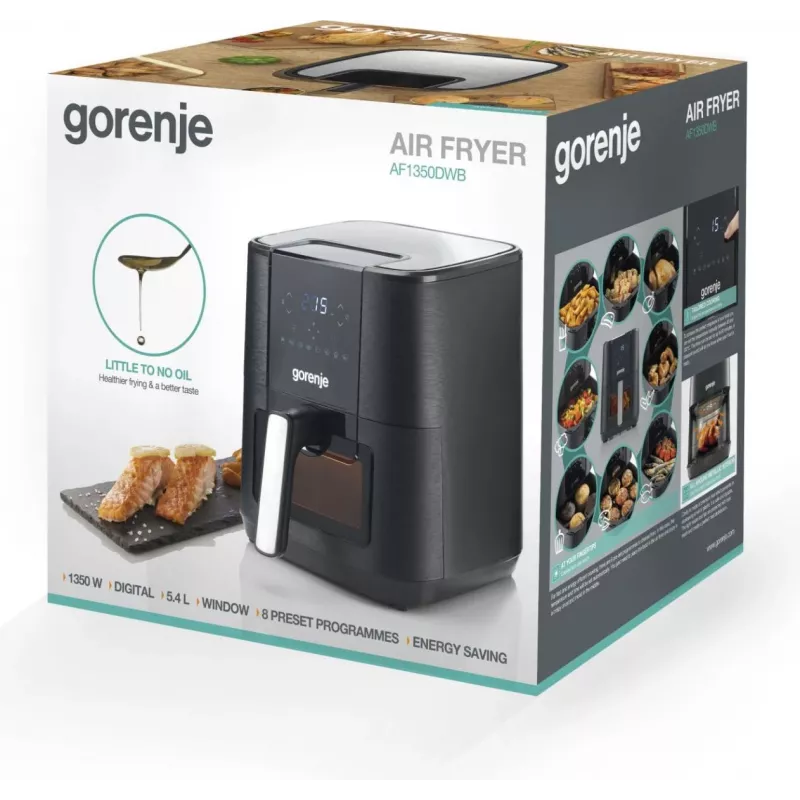 Gorenje AF1350DWB Freidora de aire individual 5,4 L de pie 1350 W Negro