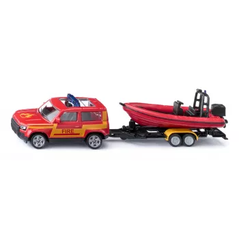 Siku Land Rover Defender con barco Modelo SUV premontado