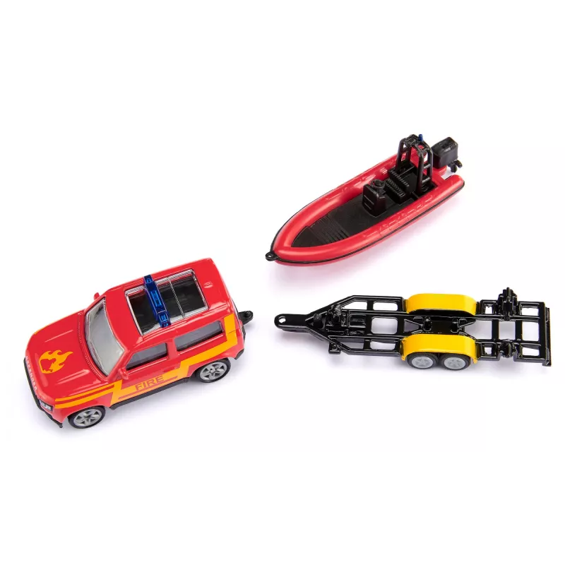 Siku Land Rover Defender con barco Modelo SUV premontado