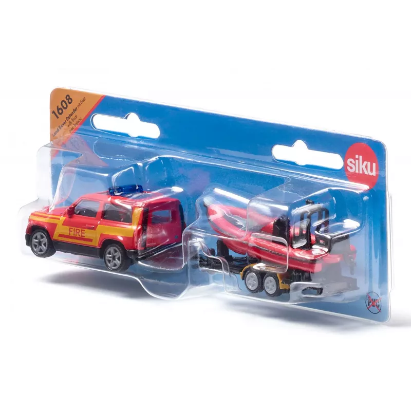 Siku Land Rover Defender con barco Modelo SUV premontado