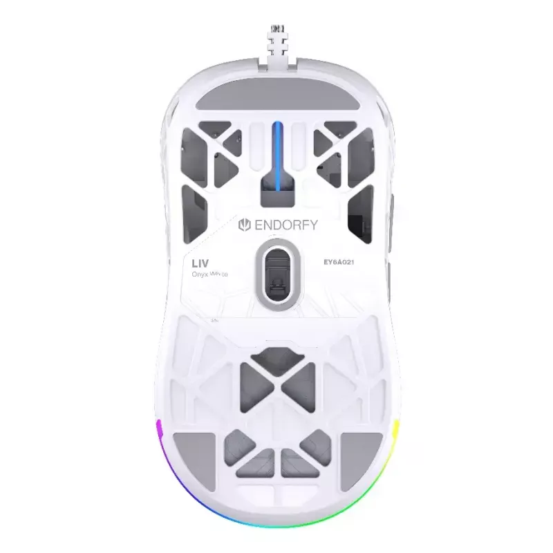 Endorfy LIV Onyx White ratón para juegos, USB, óptico