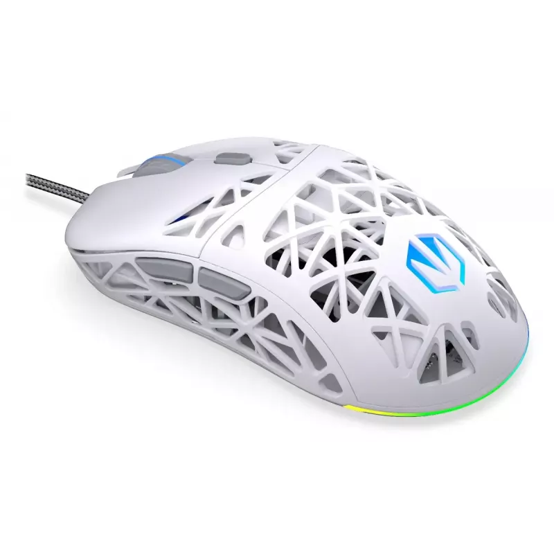 Endorfy LIV Onyx White ratón para juegos, USB, óptico