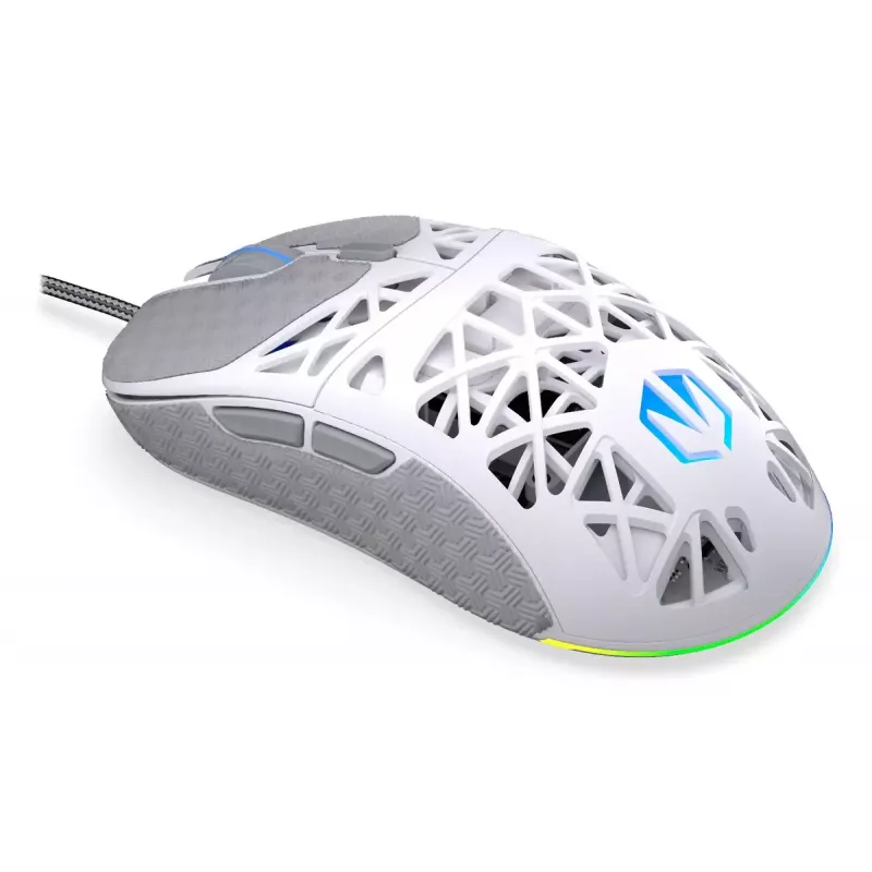 Endorfy LIV Onyx White ratón para juegos, USB, óptico