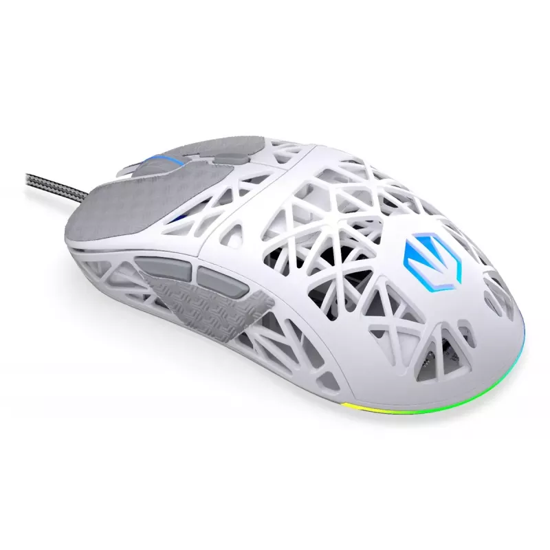 Endorfy LIV Onyx White ratón para juegos, USB, óptico