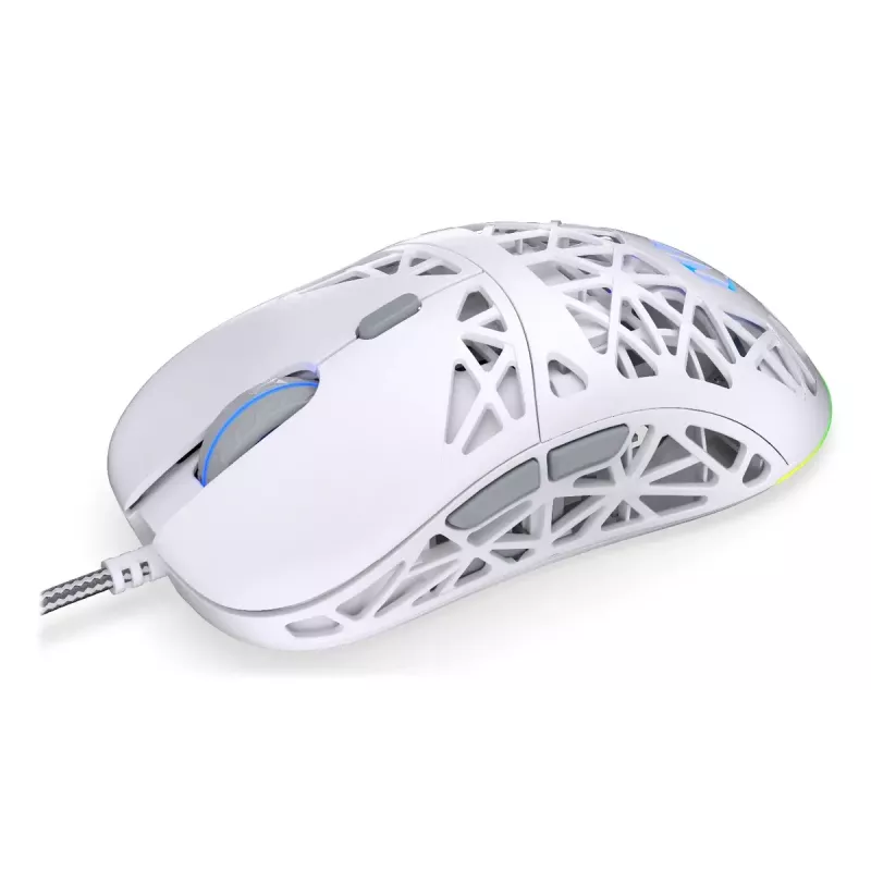 Endorfy LIV Onyx White ratón para juegos, USB, óptico