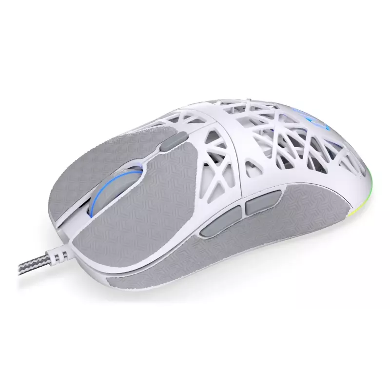 Endorfy LIV Onyx White ratón para juegos, USB, óptico