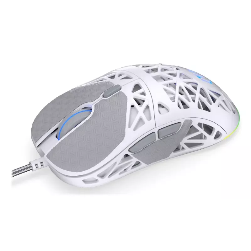 Endorfy LIV Onyx White ratón para juegos, USB, óptico