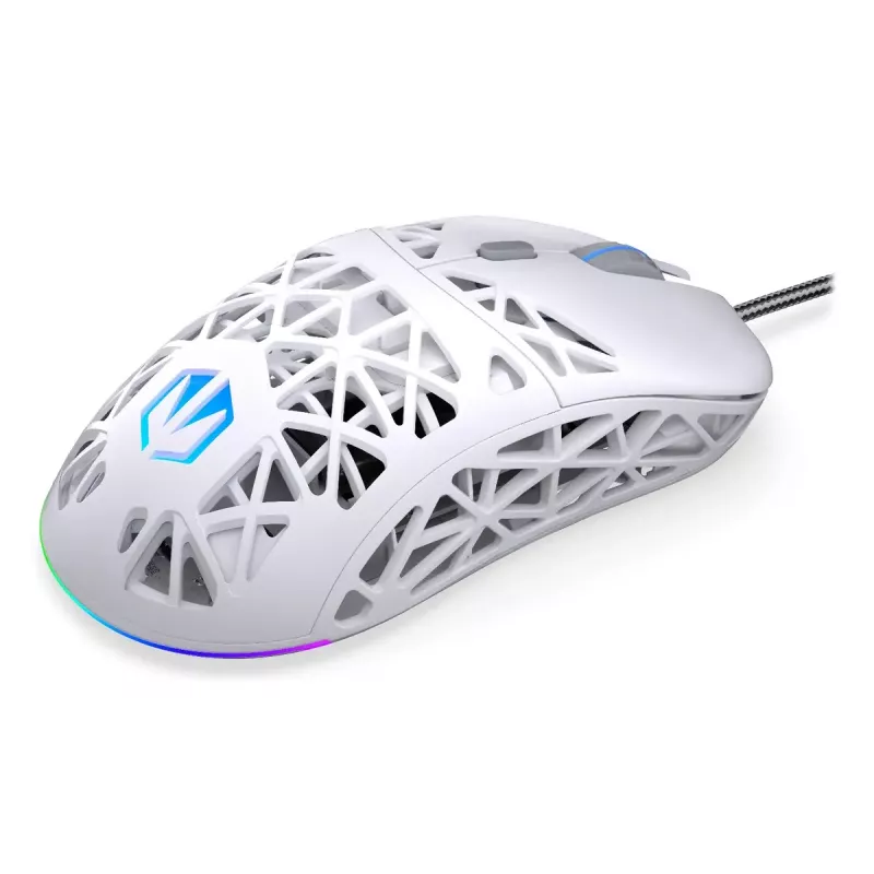 Endorfy LIV Onyx White ratón para juegos, USB, óptico
