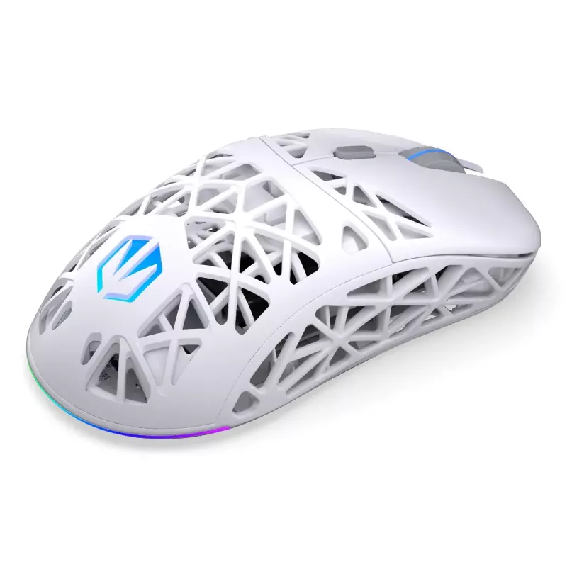 Ratón gaming inalámbrico ambidiestro ENDORFY LIV Plus Onyx White Bluetooth óptico 26000 DPI 6 botones iluminación multicolor batería