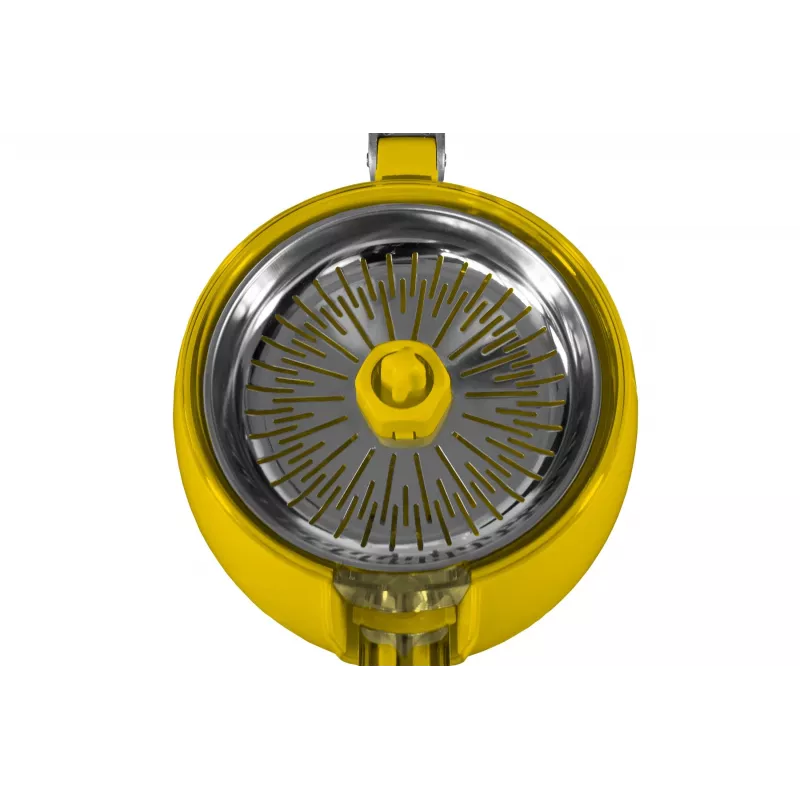 Unold 78132 Power Juicy exprimidor de cítricos eléctrico, 300 W, antigoteo, arranque/parada automático, amarillo/acero inoxidable