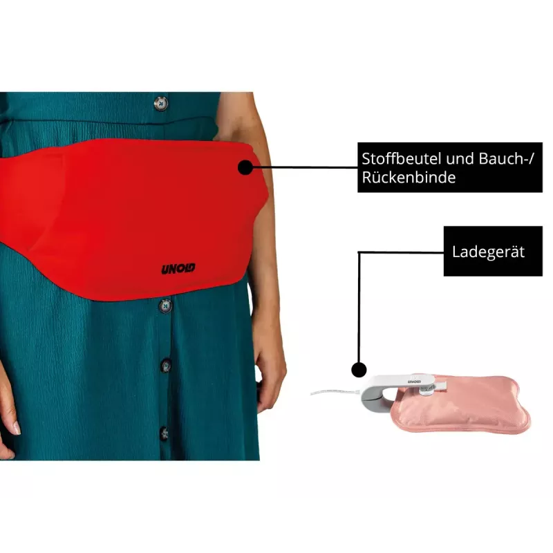 Unold 86013 Bolsa de agua caliente eléctrica 380 W roja