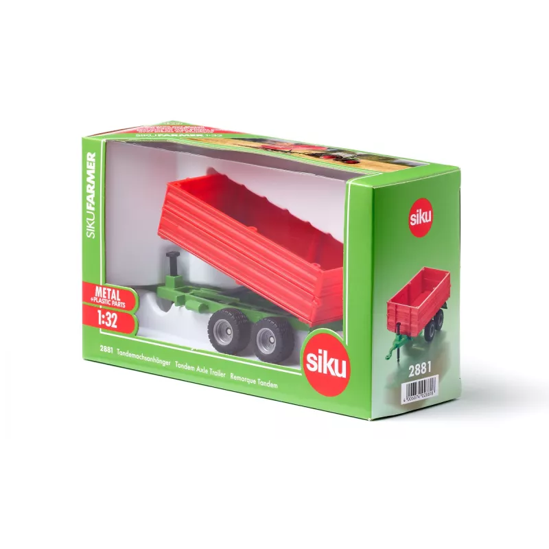 Remolque Siku de dos ejes premontado 1:32 — escala 1:32, B184×T63×H72 mm