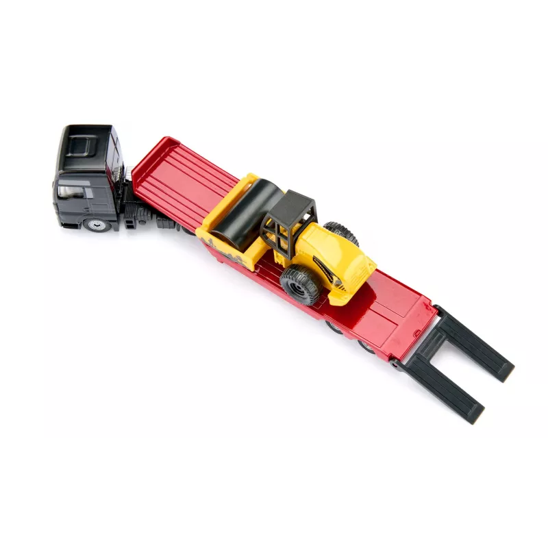 Siku MAN camión con rodillo compactador, modelo de camión/remolque, 1:87, MAN, niño/niña, metal, plástico, rojo, amarillo