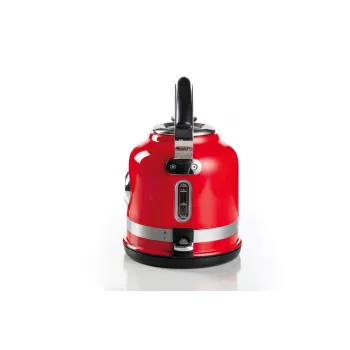 Hervidor Ariete 2854 Moderna, 2000 W, capacidad 1,7 l, 360° sin cable, sistema de apagado automático, filtro extraíble, nivel de agua visible, termómetro, rojo