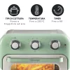 Freidora de aire y horno Ariete 4632 Vintage, 1400W, 2en1, capacidad 16L, accesorios incluidos, temporizador 60 minutos, doble cristal, verde
