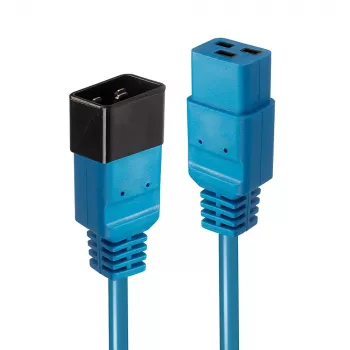 Cable alargador Lindy 2m IEC C19 a C20, azul, 2 m, conector hembra C19, conector macho C20, 250 V, 16 A
