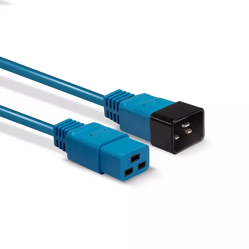 Cable alargador Lindy 2m IEC C19 a C20, azul, 2 m, conector hembra C19, conector macho C20, 250 V, 16 A