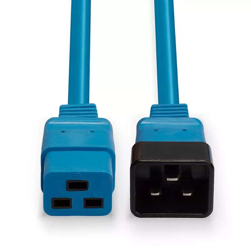 Cable alargador Lindy 2m IEC C19 a C20, azul, 2 m, conector hembra C19, conector macho C20, 250 V, 16 A