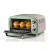 Mini horno eléctrico Ariete 3919 Vintage, 800 W, capacidad 10 L, doble cristal, retro, verde