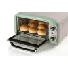 Mini horno eléctrico Ariete 3919 Vintage, 800 W, capacidad 10 L, doble cristal, retro, verde