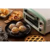 Mini horno eléctrico Ariete 3919 Vintage, 800 W, capacidad 10 L, doble cristal, retro, verde