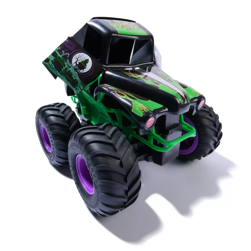 Monster Jam, vehículo teledirigido oficial Smash & Bash Grave Digger para interior y exterior, monster truck reparable a escala 1:15, juguete para niños y niñas a partir de 4 años