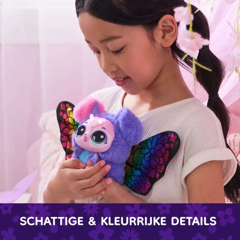 Hatchimals Bloomables de , Puppyfly Juguete interactivo sorpresa y flor con revelación y transformación repetibles, más de 100 sonidos y reacciones (estilos variados), juguete infantil para niñas y niños