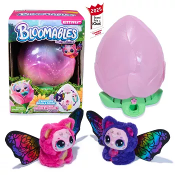 Hatchimals Bloomables by , Kittyfly Juguete sorpresa, peluche interactivo con doble revelación repetible, más de 100 sonidos y reacciones para juego de rol (estilos variados), mascotas electrónicas para niños a partir de 5 años