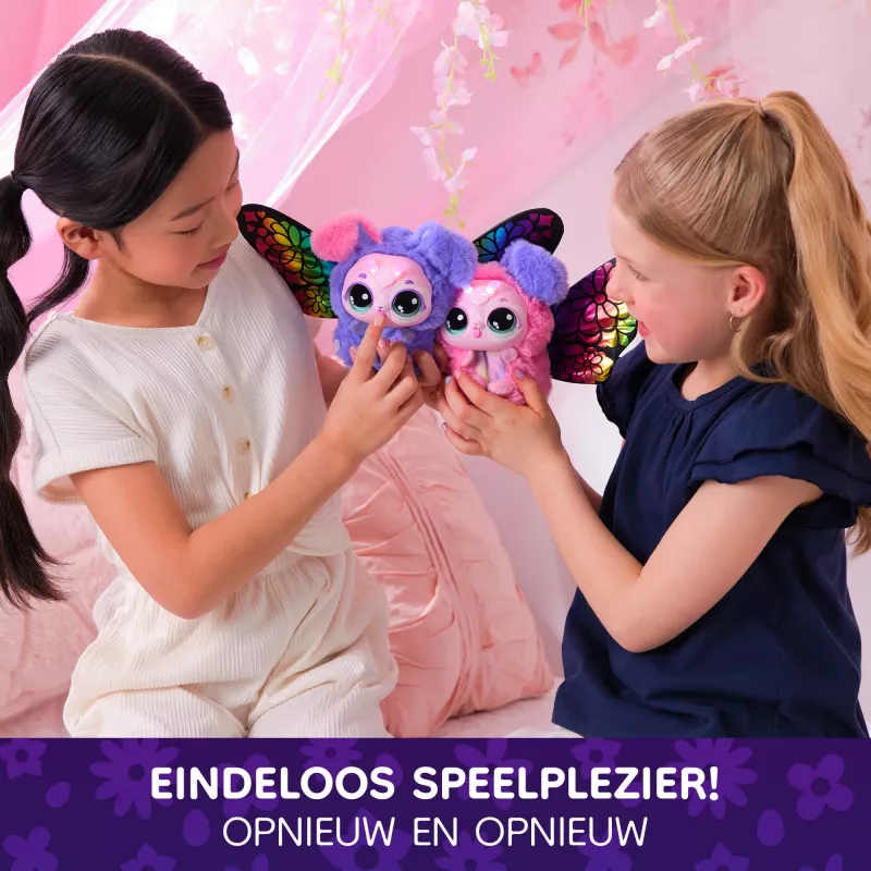 Hatchimals Bloomables by , Kittyfly Juguete sorpresa, peluche interactivo con doble revelación repetible, más de 100 sonidos y reacciones para juego de rol (estilos variados), mascotas electrónicas para niños a partir de 5 años