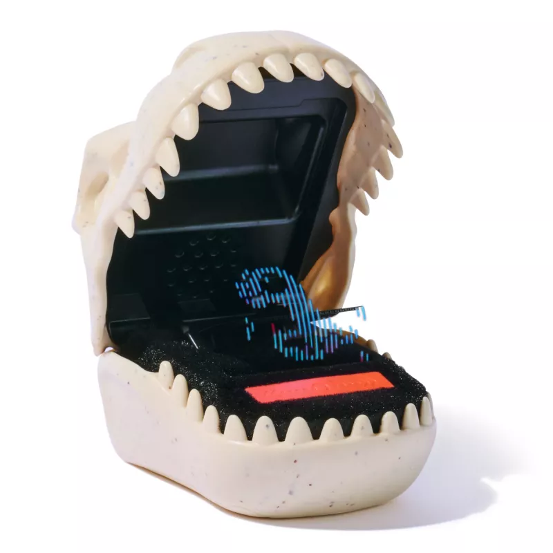 Juguete interactivo de dinosaurio Spinmaster Bitzee Jurassic World – 25 dinos en su interior, pods reactivos al tacto, pila AA, beige