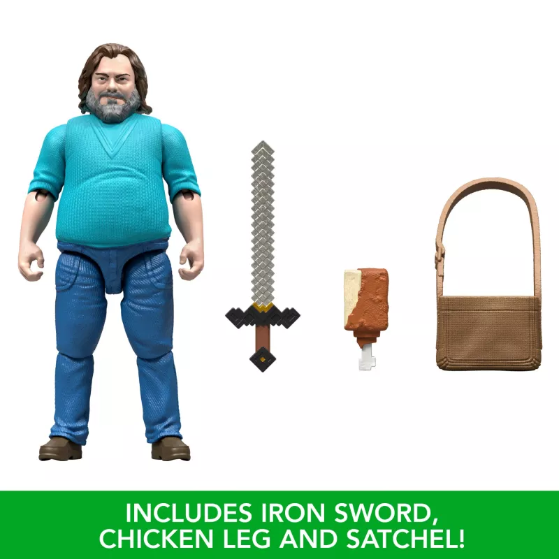 Figura de acción MATTEL Minecraft Steve con accesorios, 4 pulgadas (6+), plástico, multicolor