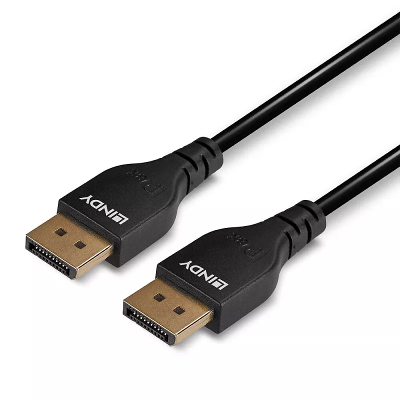Cable DisplayPort 1.4 fino Lindy 1m, 1 m, DisplayPort, DisplayPort, conector macho, conector macho, 7680 x 4320 píxeles