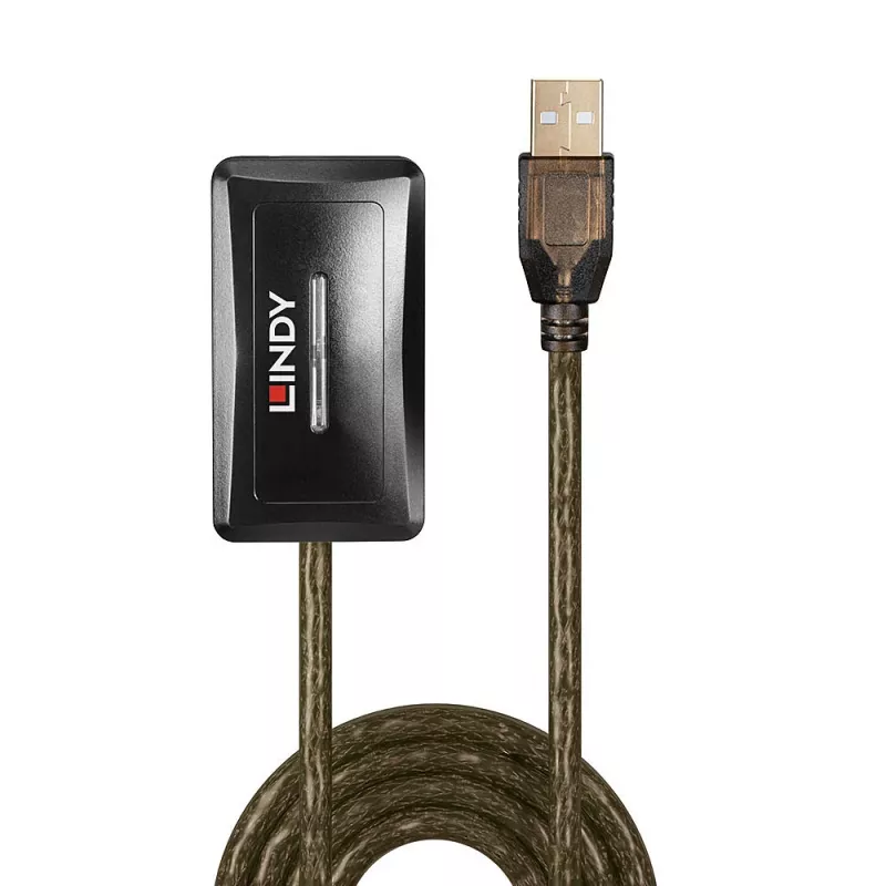 Lindy 10m hub de extensión activo USB 2.0, USB 2.0, USB 2.0, 480 Mbit/s, gris, 28/24, 10 m