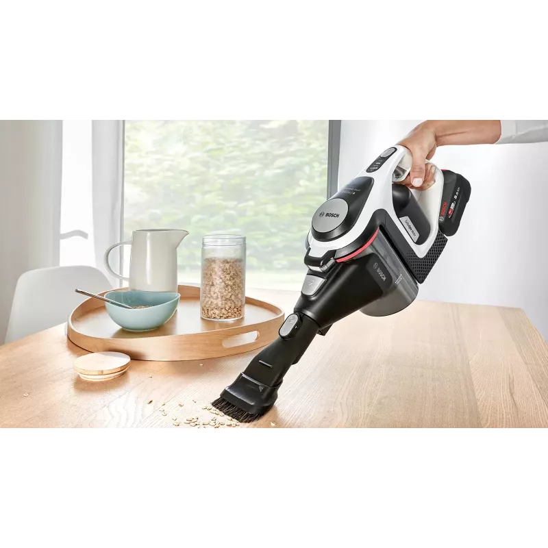 Bosch Serie 8 BSS825ALL aspirador de escoba/aspirador de batería en seco sin bolsa negro, blanco 5 Ah