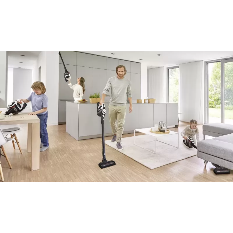 Bosch Serie 8 BSS825ALL aspirador de escoba/aspirador de batería en seco sin bolsa negro, blanco 5 Ah