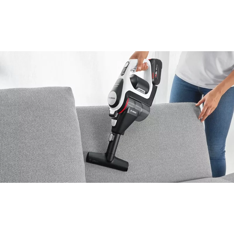 Bosch Serie 8 BSS825ALL aspirador de escoba/aspirador de batería en seco sin bolsa negro, blanco 5 Ah