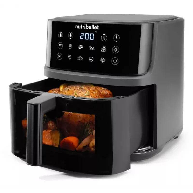 NutriBullet CrispLite Vision Single 8 L freidora de aire caliente 2000 W negro