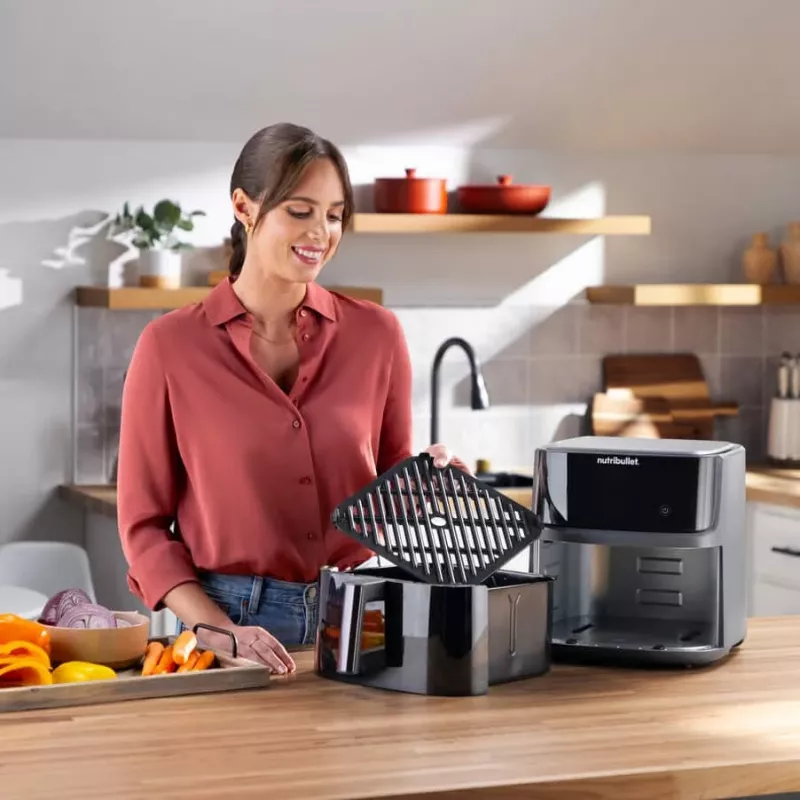 NutriBullet CrispLite Vision Single 8 L freidora de aire caliente 2000 W negro