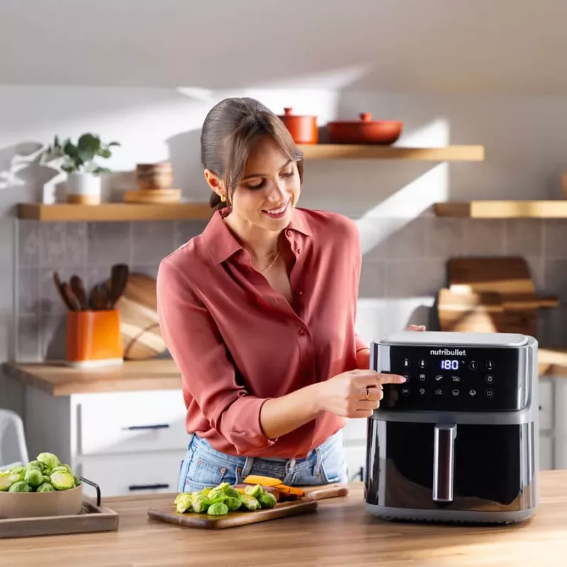 NutriBullet CrispLite Vision Single 8 L freidora de aire caliente 2000 W negro