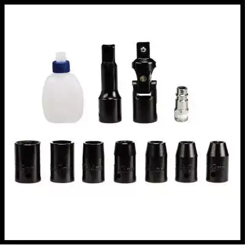 Einhell TC-PR 68 llave de carraca neumática, 1/2", 68 Nm, 6,3 bar, M10, con 7 vasos y maletín, rojo/negro
