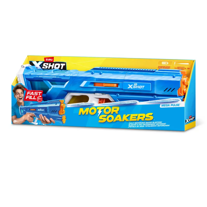 Pistola de agua Zuru Mega Pulse Motor Soaker XSHOT — pistola de agua motorizada a pilas (modelo 118159)