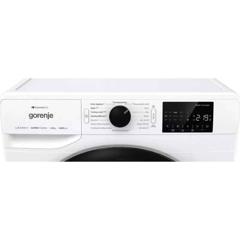 Lavadora de carga frontal Gorenje WPNEI84A1TS 8 kg 1400 rpm blanca