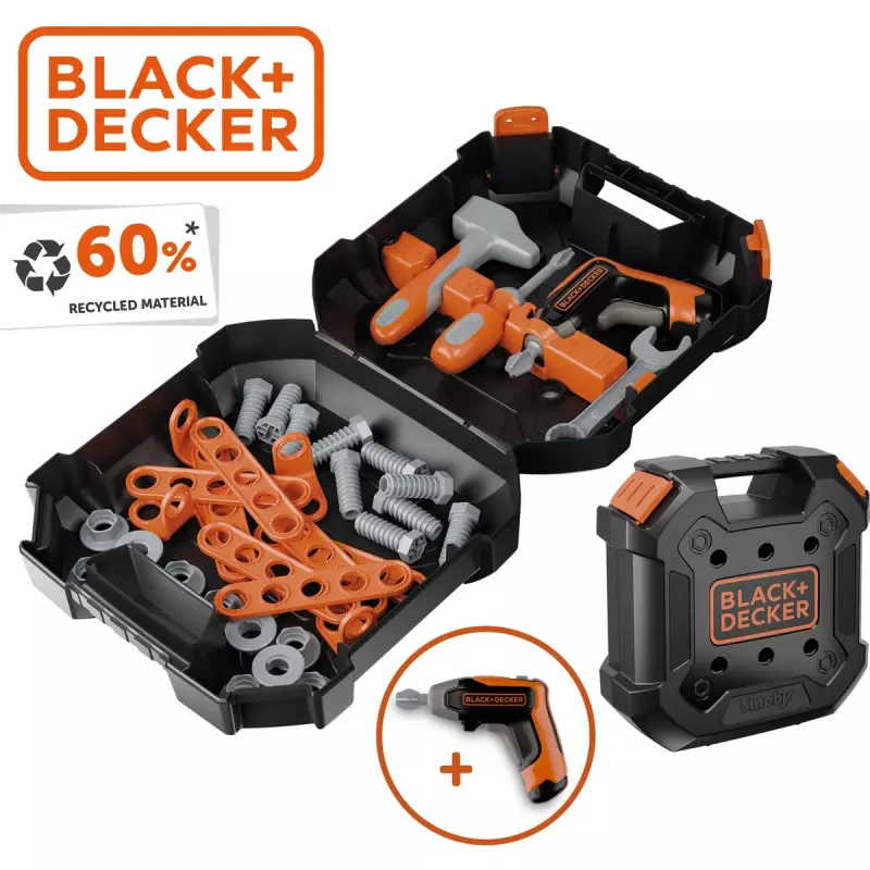 Maletín de herramientas infantil Simba-Dickie Smoby Black+Decker set de herramientas de juguete