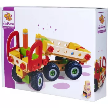 Set de construcción Simba-Dickie Eichhorn Constructor Trucks — 135 piezas, elementos de vehículo y bloques para construir