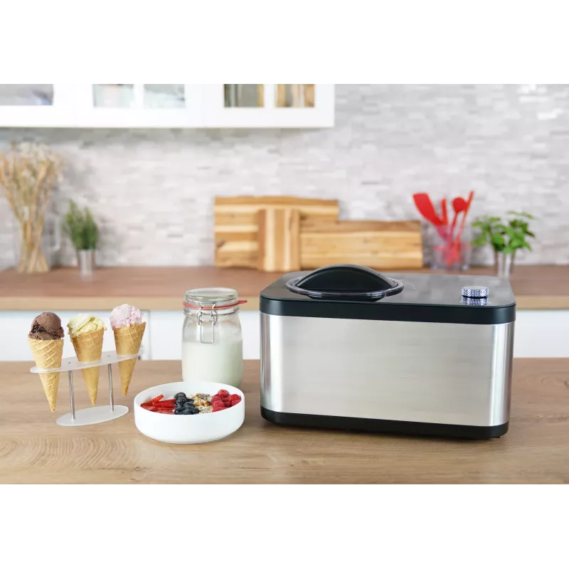 Unold 48826 Máquina de helados y yogurtera EVA máquina de helados con compresor 1,5 L 120 W Negro, Acero inoxidable